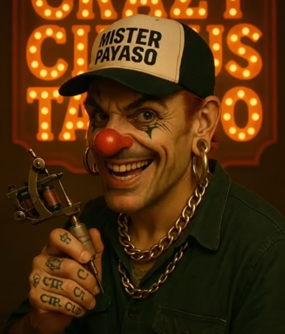 Pako caracterizado como Mister Payaso